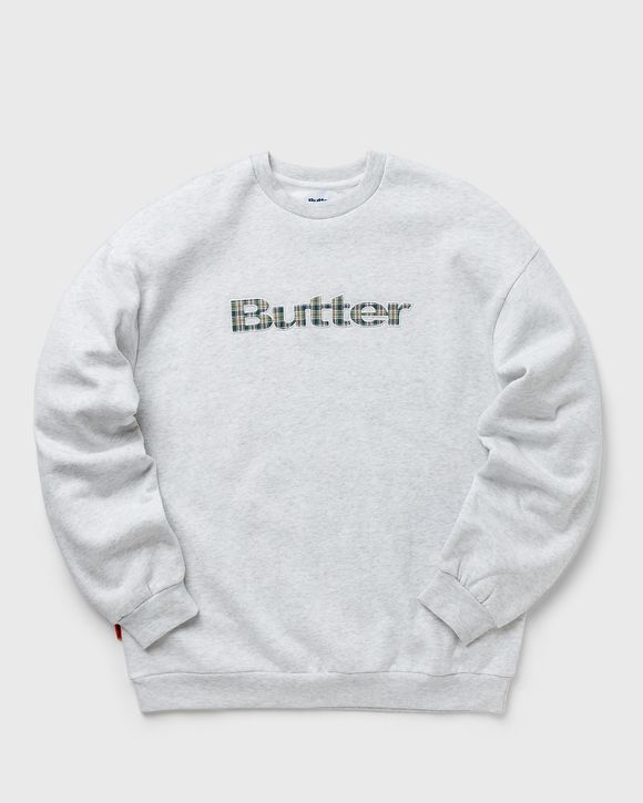 Plaid Applique Logo Crewneck Sweatshirt