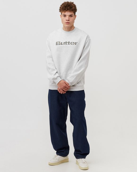 Plaid Applique Logo Crewneck Sweatshirt