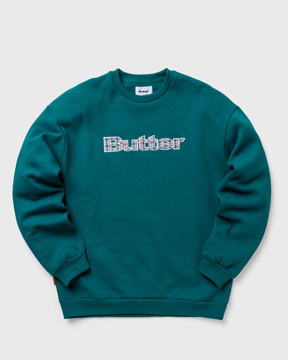 Plaid Applique Logo Crewneck Sweatshirt