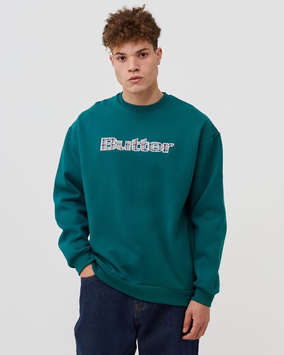 Plaid Applique Logo Crewneck Sweatshirt