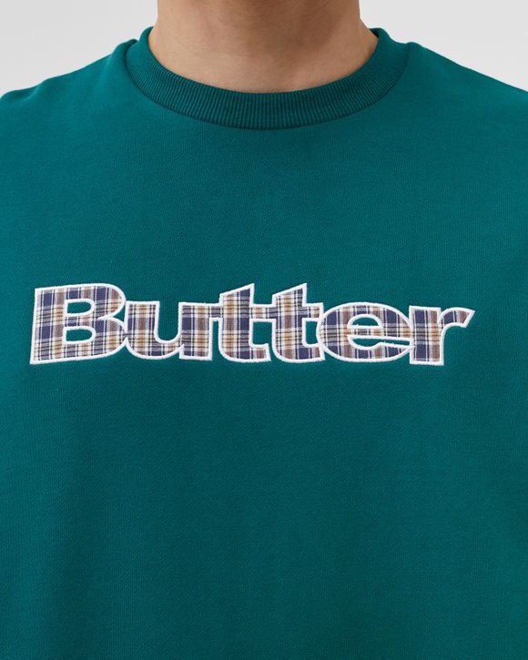 Plaid Applique Logo Crewneck Sweatshirt