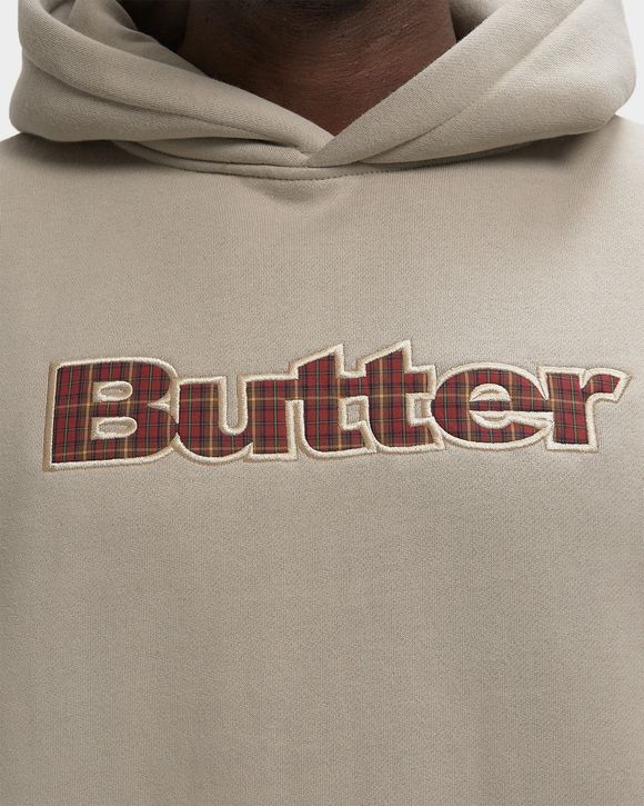 Plaid Logo Applique Pullover Hood