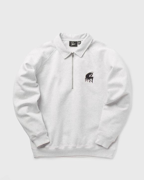 BACKWARDS HALF ZIP POLO SWEATSHIRT