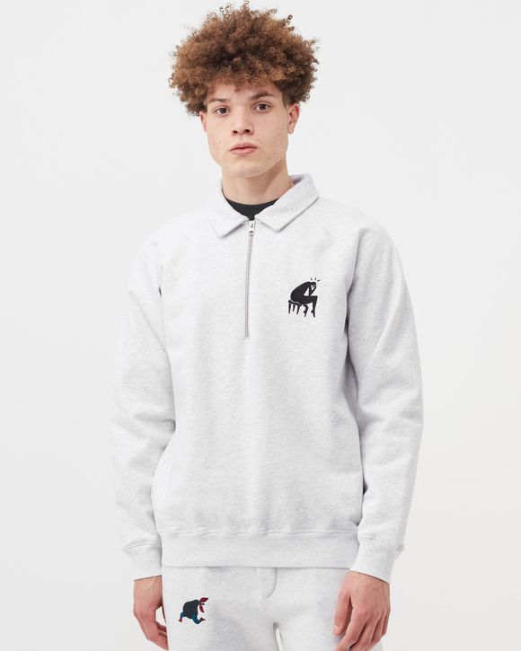 BACKWARDS HALF ZIP POLO SWEATSHIRT