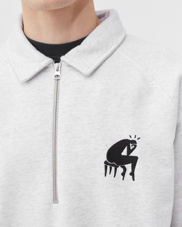 BACKWARDS HALF ZIP POLO SWEATSHIRT