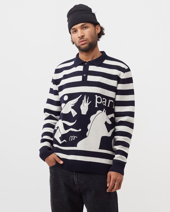 basket bird horse knitted polo shirt