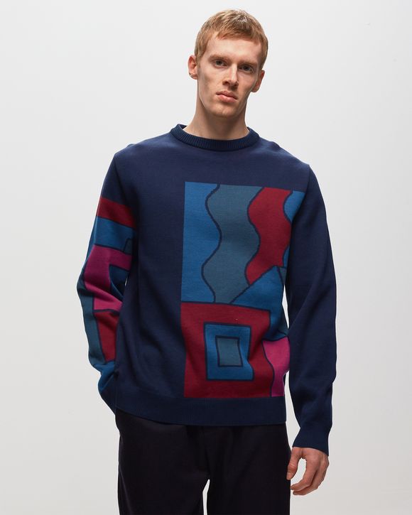 Blocked Landscape Knitted Pullover