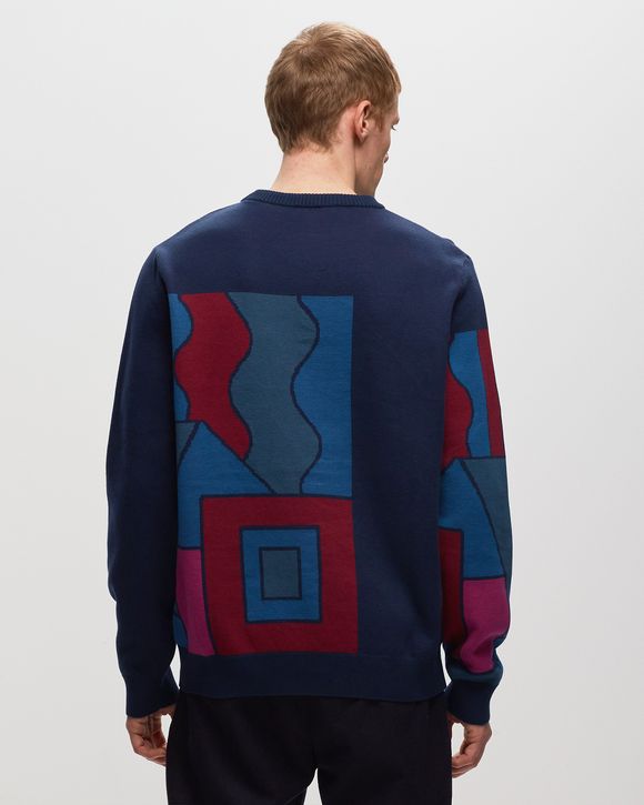 Blocked Landscape Knitted Pullover