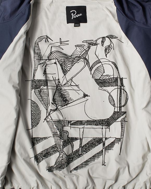 Circular rain logo cotton shell jacket