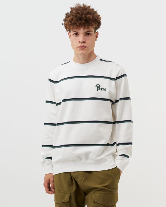 FANCY LOGO STRIPED CREW NECK SWEATSHIRT