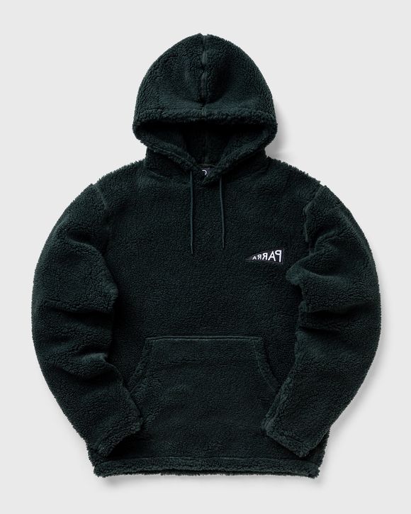 mirrored flag logo polar fleece hooded pullover
