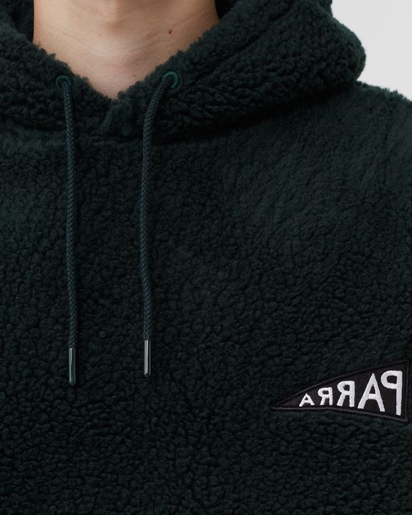 mirrored flag logo polar fleece hooded pullover