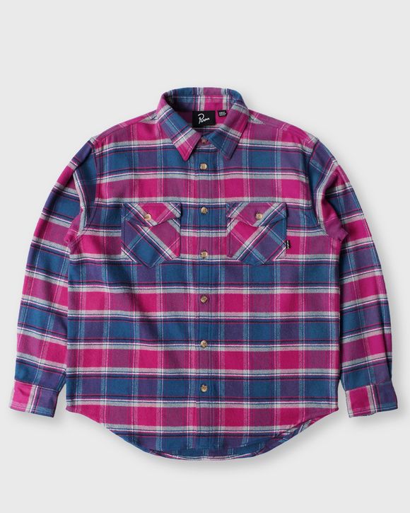 Plaid off long sleeve shirt