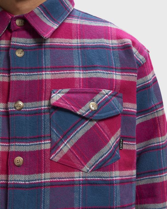 Plaid off long sleeve shirt