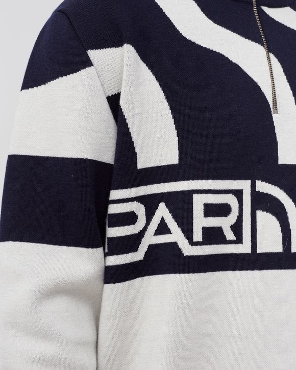shoulder waves half zip knitted pullover