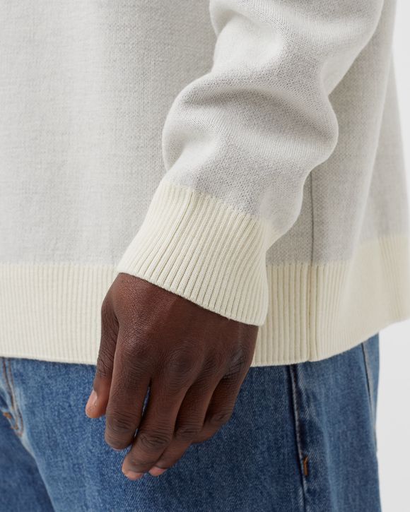 shoulder waves half zip knitted pullover