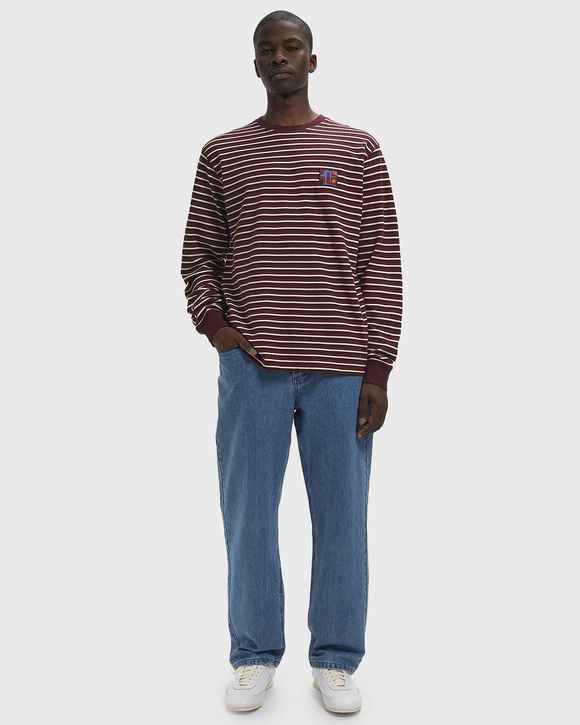 Tripped stripes pique long sleeve t-shirt