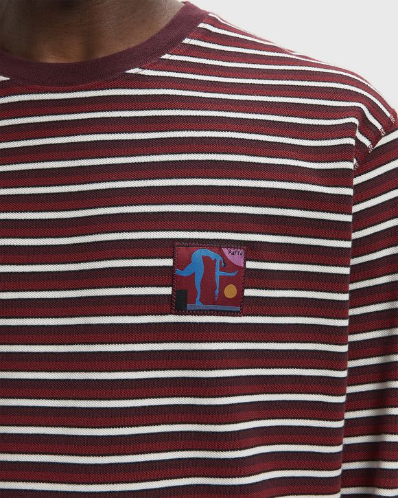 Tripped stripes pique long sleeve t-shirt