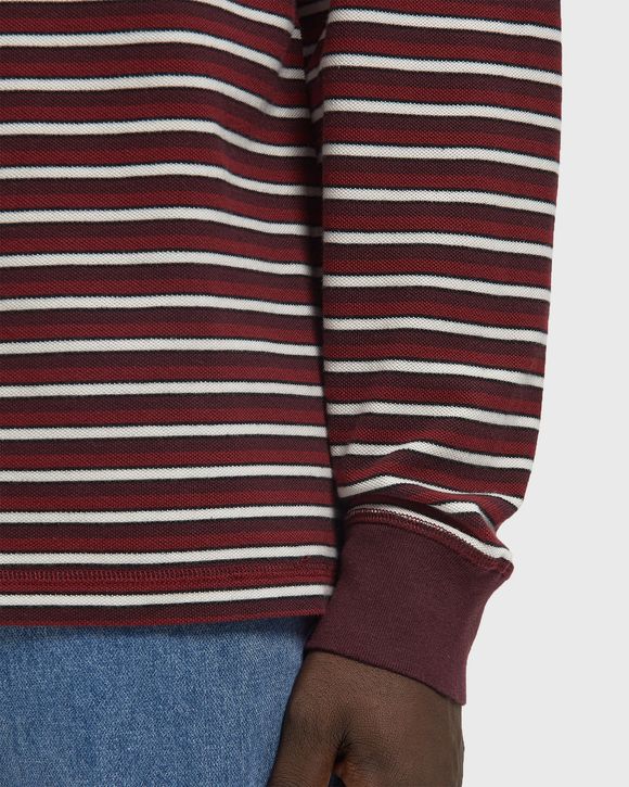 Tripped stripes pique long sleeve t-shirt