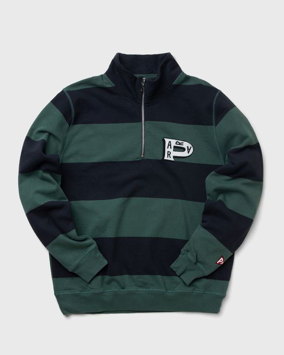 worked P striper half zip sweatshirt