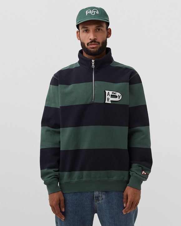 worked P striper half zip sweatshirt