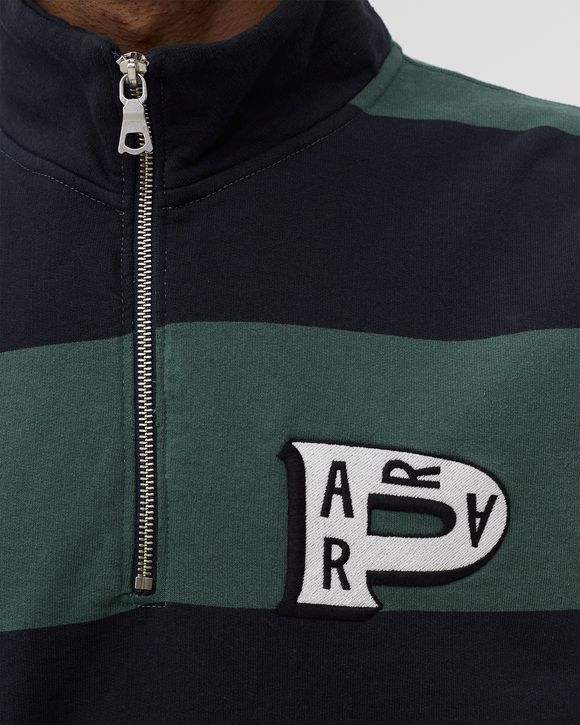 worked P striper half zip sweatshirt