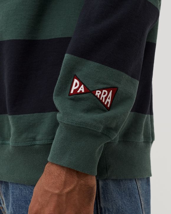 worked P striper half zip sweatshirt