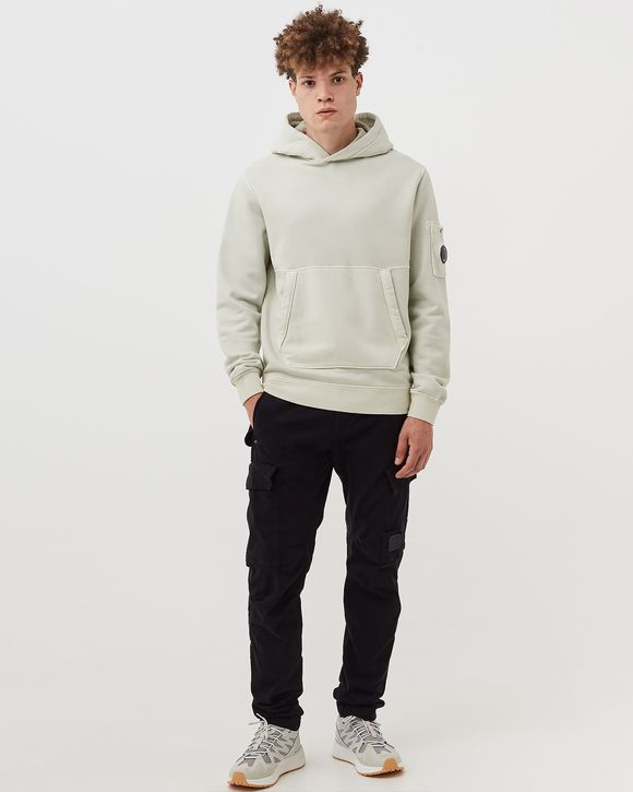 BRUSHED AND EMERIZED DIAGONAL FLEECE HOODIE
