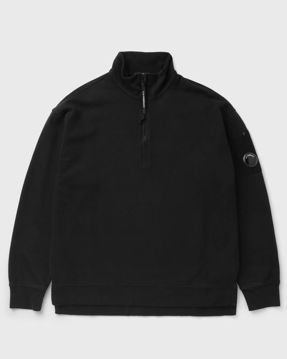 BRUSHED AND EMERIZED DIAGONAL FLEECE MIXED BOXY CREWNECK LENS SWEATSHIRT