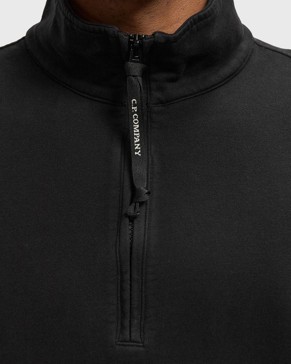 BRUSHED AND EMERIZED DIAGONAL FLEECE MIXED BOXY CREWNECK LENS SWEATSHIRT