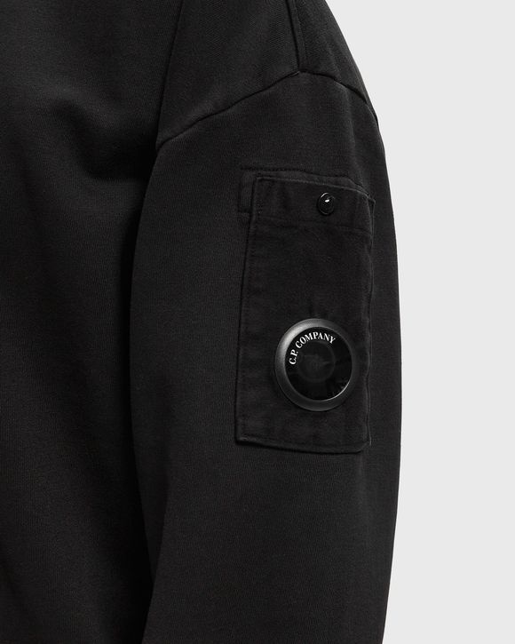 BRUSHED AND EMERIZED DIAGONAL FLEECE MIXED BOXY HALF ZIP LENS SWEATSHIRT