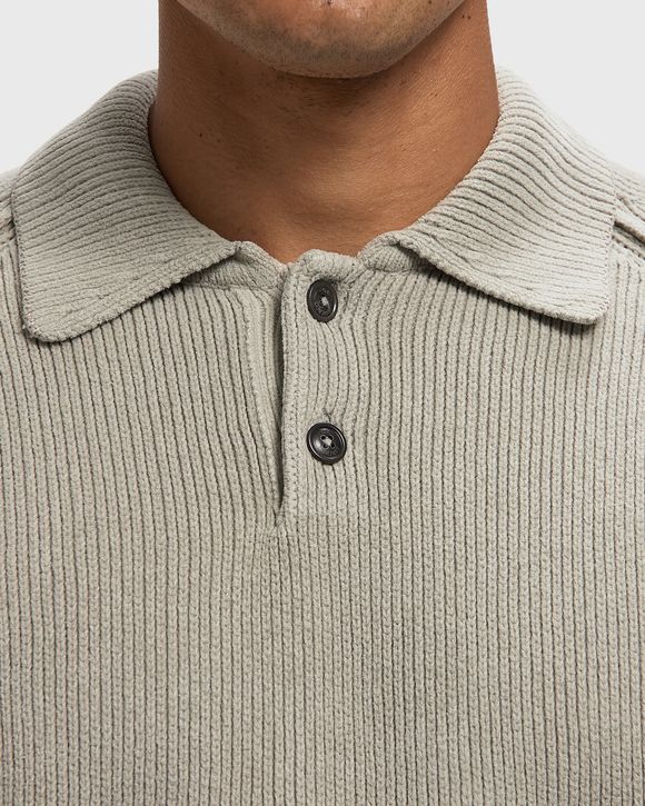 CHENILLE COTTON POLO SWEATER
