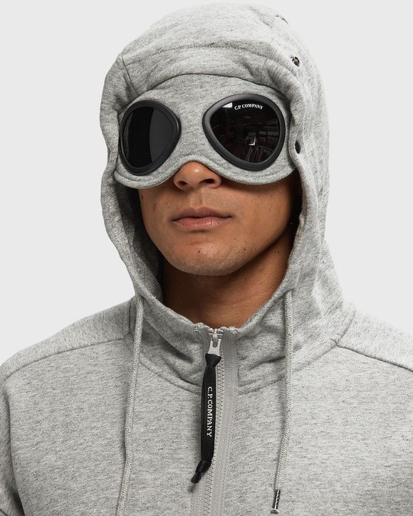 DIAGONAL RAISED FLEECE GOGGLE ZIP SWEATSHIRT