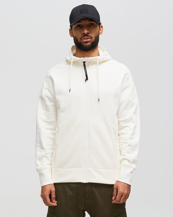 DIAGONAL RAISED FLEECE GOGGLE ZIPPED HOODIE