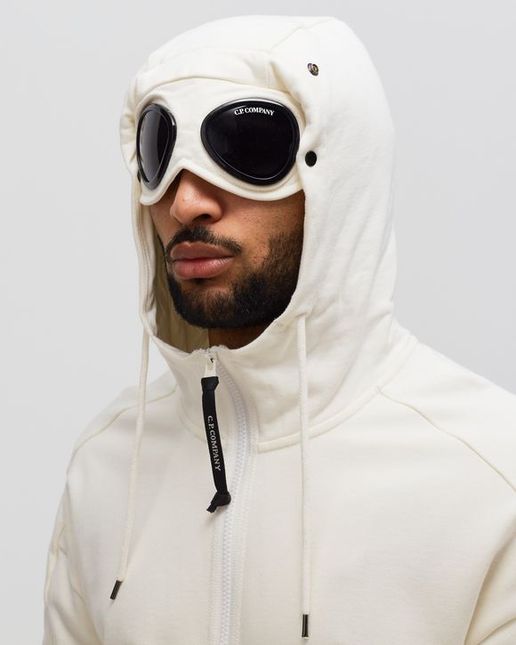 DIAGONAL RAISED FLEECE GOGGLE ZIPPED HOODIE
