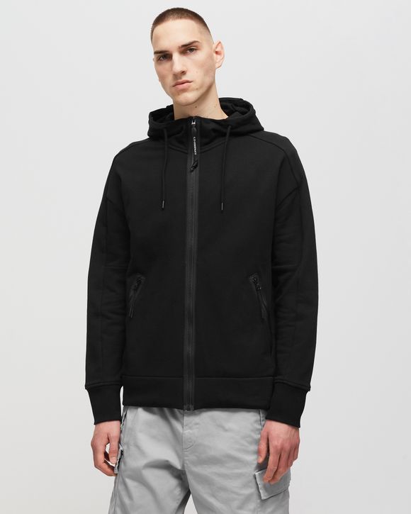 DIAGONAL RAISED FLEECE GOGGLE ZIPPED HOODIE