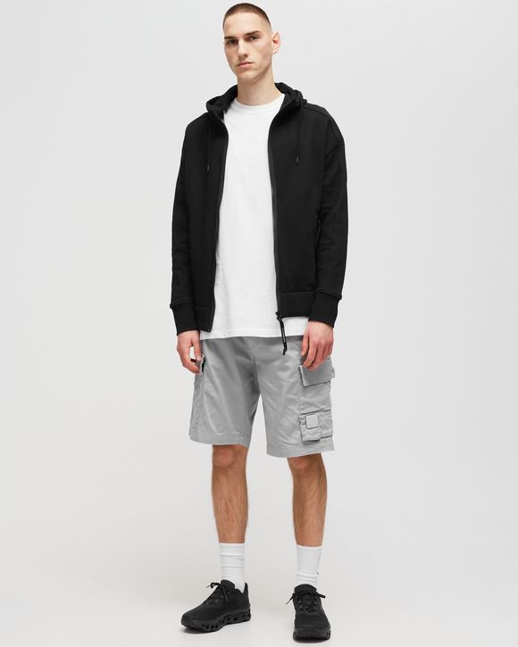 DIAGONAL RAISED FLEECE GOGGLE ZIPPED HOODIE