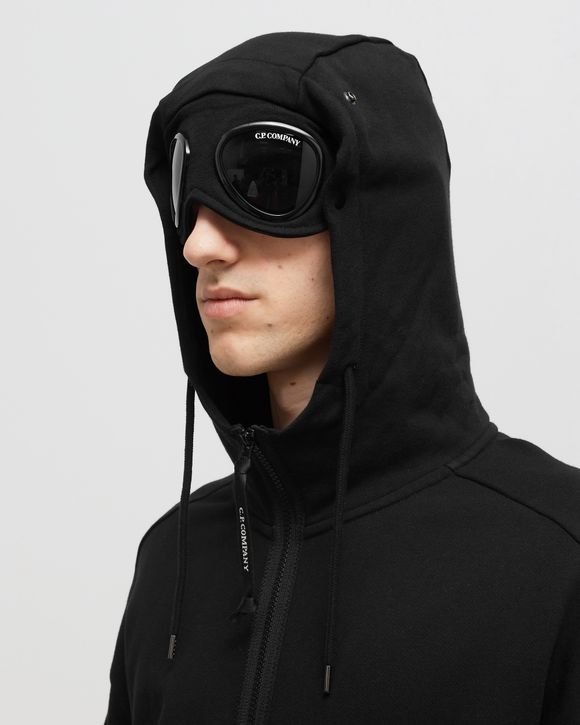 DIAGONAL RAISED FLEECE GOGGLE ZIPPED HOODIE