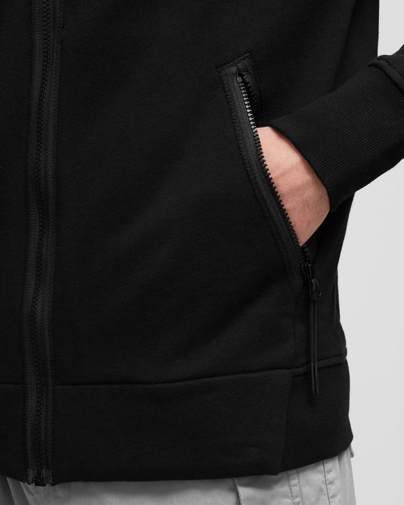 DIAGONAL RAISED FLEECE GOGGLE ZIPPED HOODIE