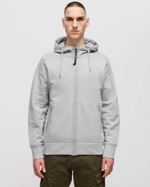DIAGONAL RAISED FLEECE GOGGLE ZIPPED HOODIE