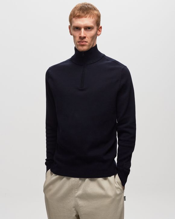 METROPOLIS SERIES COTTON CREPE ZIPPED KNIT
