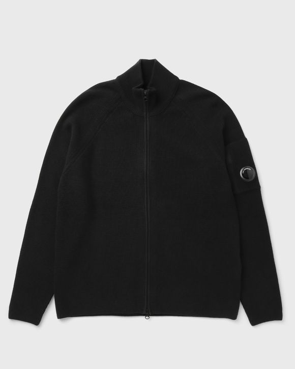 WAFFLE KNIT COTTON ZIP LENS CARDIGAN