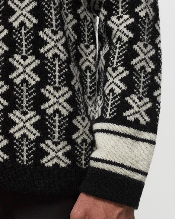 Wool Jacquard Logo Hooded Knit