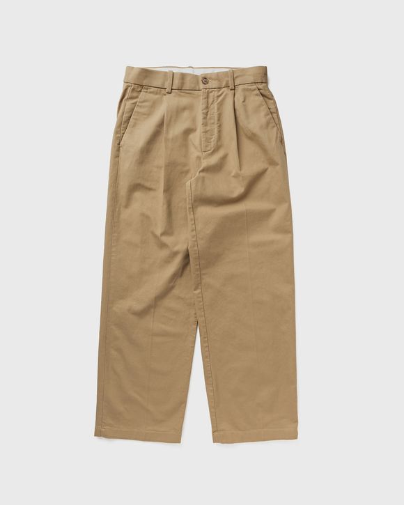 90S STRAIGHT PLTD COTTON CHINO PANT