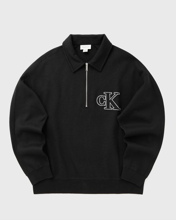 LS DBL KNIT RIB LOGO APPLIQUE ZI