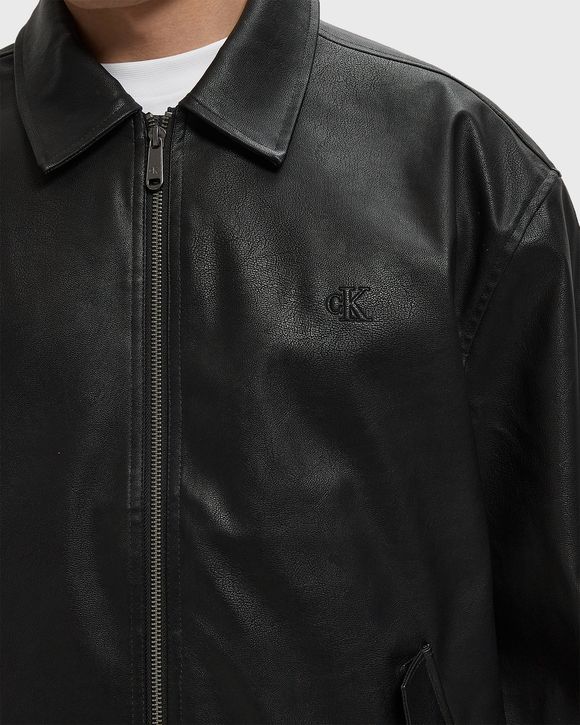 LS FAUX LEATHER BOMBER JACKET
