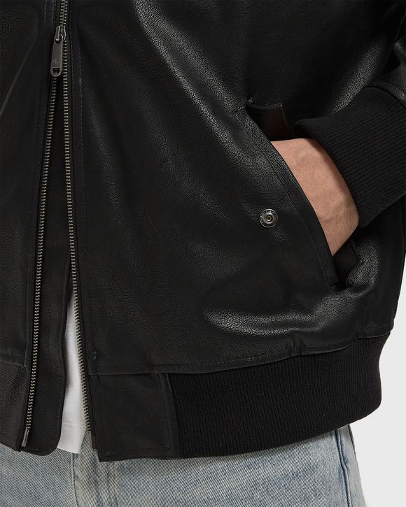 LS FAUX LEATHER BOMBER JACKET