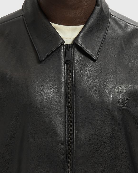 LS FAUX LEATHER BOMBER JKT