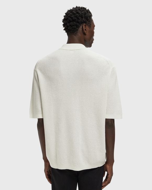 SS COTTON WAFFLE POLO COLLARSWTR
