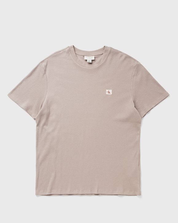 SS WAFFLE WOVEN LABEL CREWNK TEE